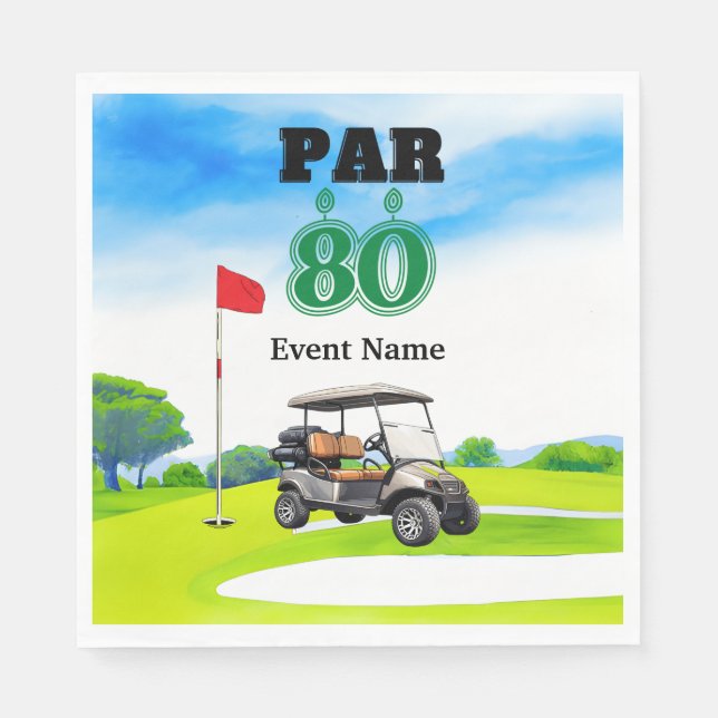 Golf Party  80th Birthday  Napkins (Front)