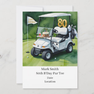 Golf Party  80th Birthday Save the Date for golfer Invitation
