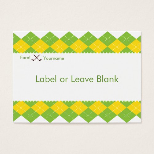 Golf Party Argyle Preppy Business Card Templates