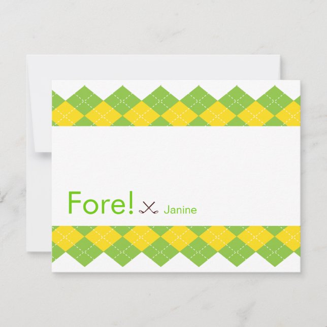 Golf Party Argyle Preppy Invitation (Front)