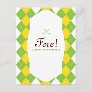 Golf Party Argyle Preppy Invitation