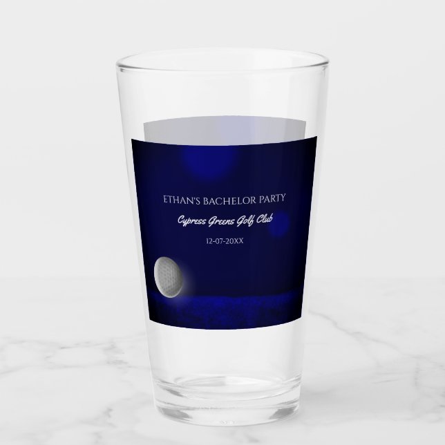 Golf Party Bachelor Party – Navy Blue Golfers – Go Glass (Front)