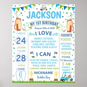 Golf Party Birthday Milestone Sign by 10x10us at Zazzle