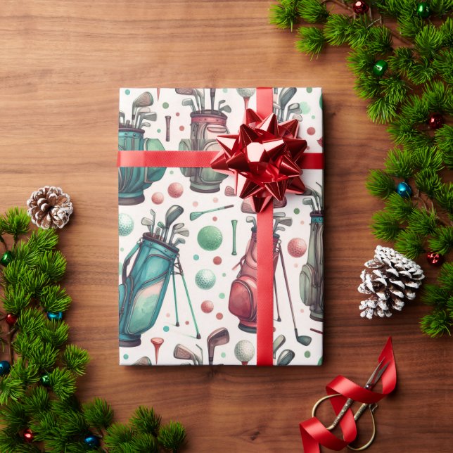 Golf Party Birthday Wrapping Paper (Holiday Gift)