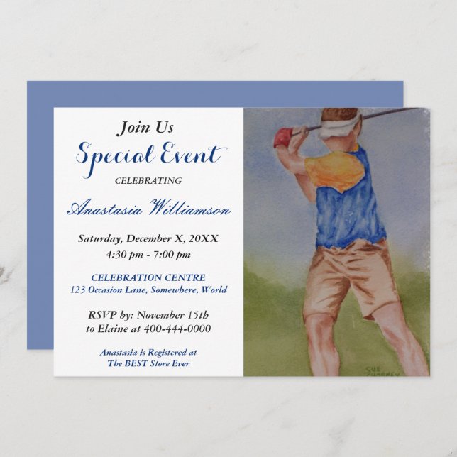 GOLF PARTY EVENT INVITE (Front/Back)
