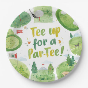 Golf party funny saying tee up for par tee paper plates