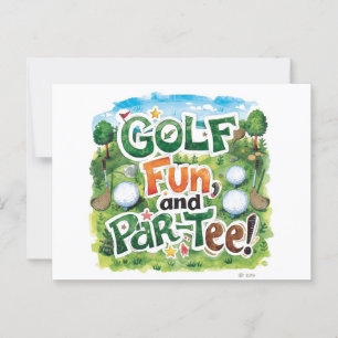 Golf party funny saying tee up for par tee postcard