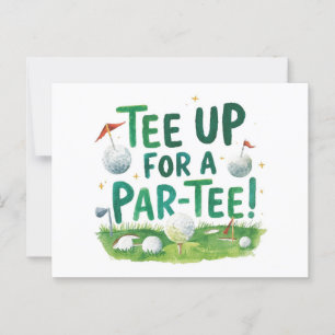 Golf party funny saying tee up for par tee postcard