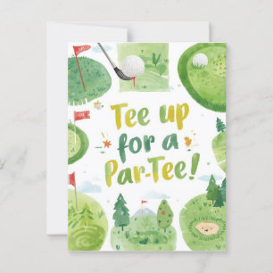 Golf party funny saying tee up for par tee postcard