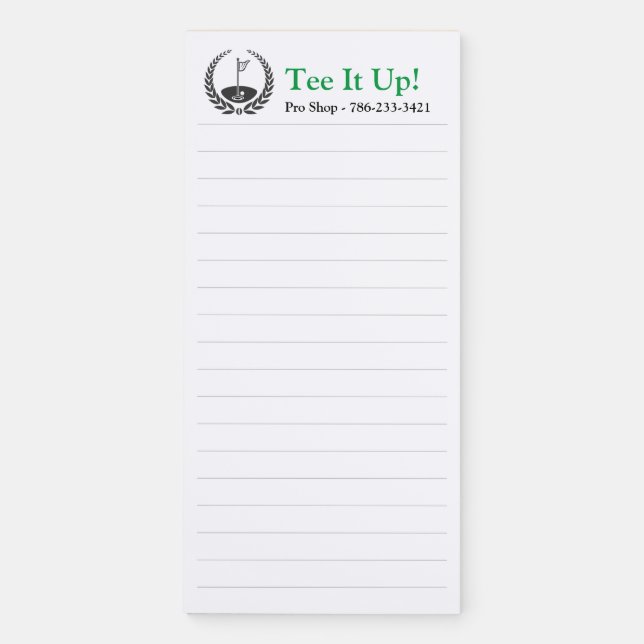 Golf Party Gift Golfer Magnetic Notepad (Front)