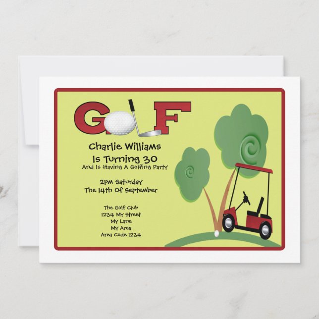 Golf Party Invitation (Front)