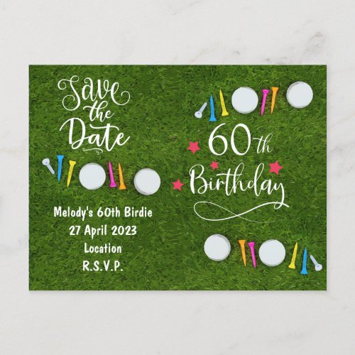 Golf Party invitation Save the Date 60th Birthday
