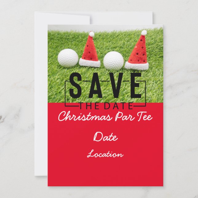 Golf Party save the date for Christmas Invitation (Front)