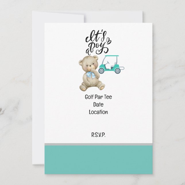 Golf party save the date i Baby Shower BOY Invitation (Front)