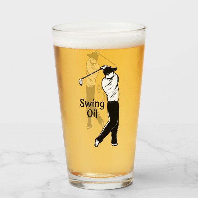 Golf Party Swing Oil Beer Glass (Front Filled)