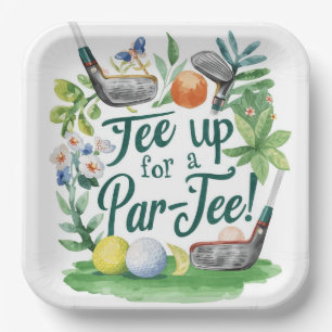 Golf party themed for golfer paper plates