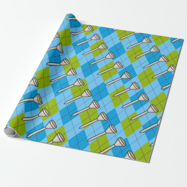Golf Party Wrapping Paper (Unrolled)