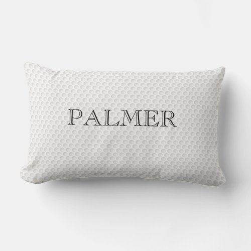 Golf Pattern Ball Dimples NAME Classic Sports Lumbar Pillow