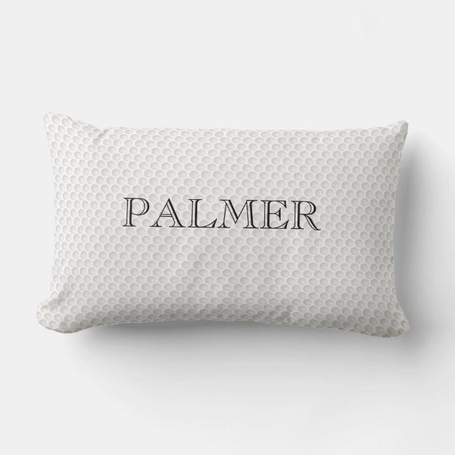 Golf Pattern Ball Dimples NAME Classic Sports Lumbar Pillow (Front)