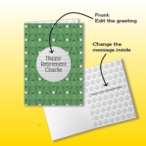 Golf pattern custom name Retirement
