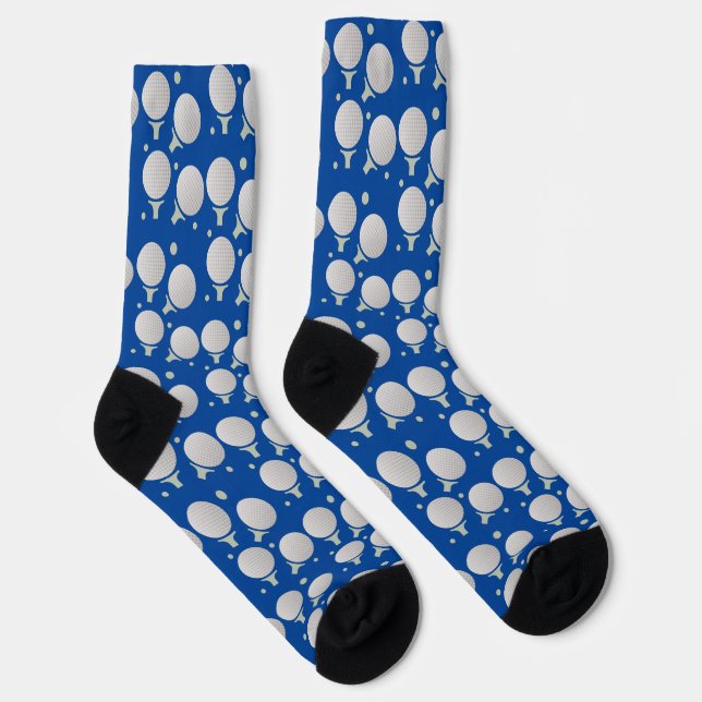 Golf Pattern Dad Mom Blue Socks (Right)