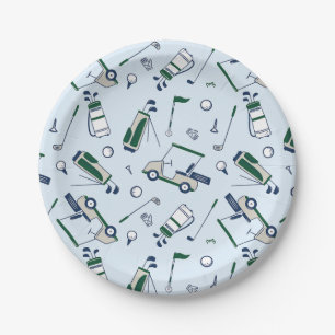 Golf Pattern Paper Plates
