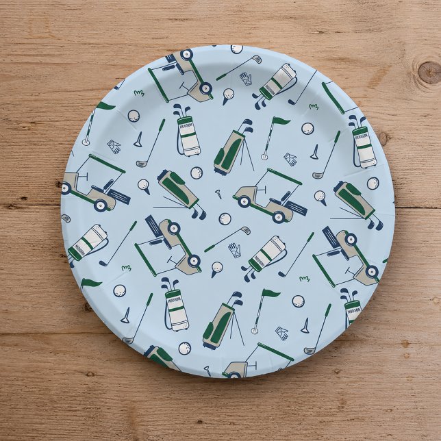 Golf Pattern Paper Plates (Creator Uploaded)