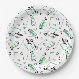Golf Pattern Paper Plates