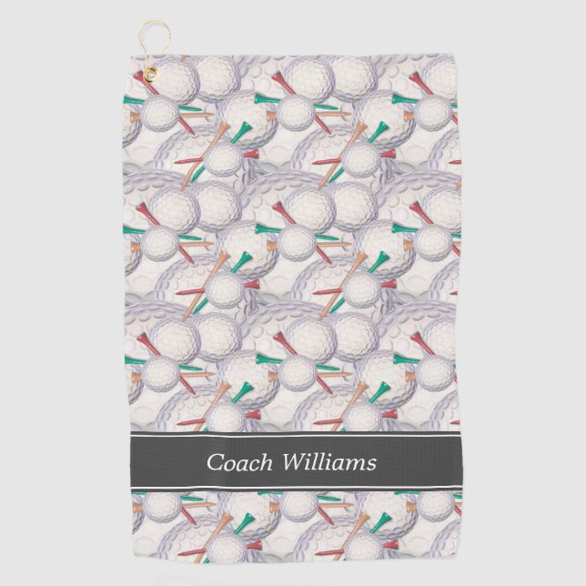Golf Pattern Personalized Towel (Front)