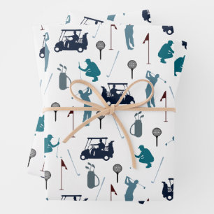 Golf Pattern Wrapping Paper Sheets