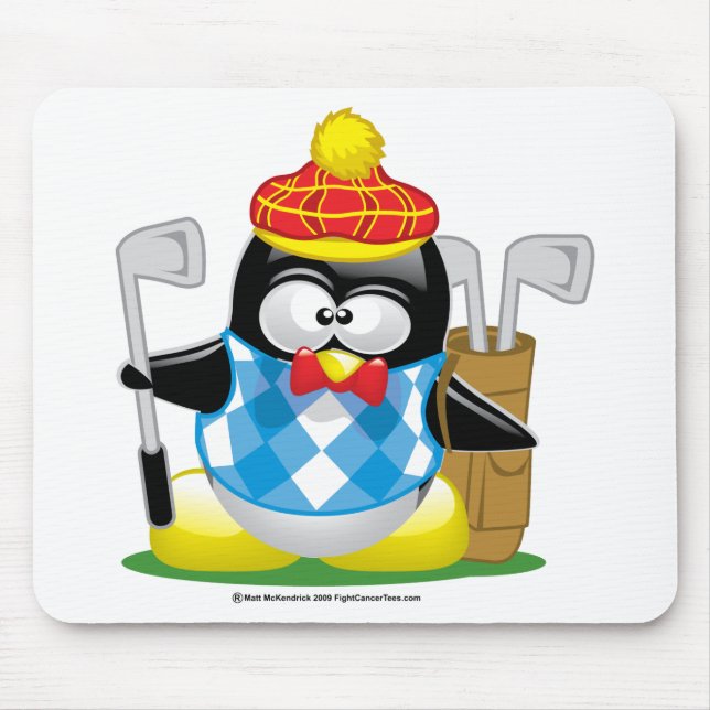 Golf Penguin Mouse Pad (Front)