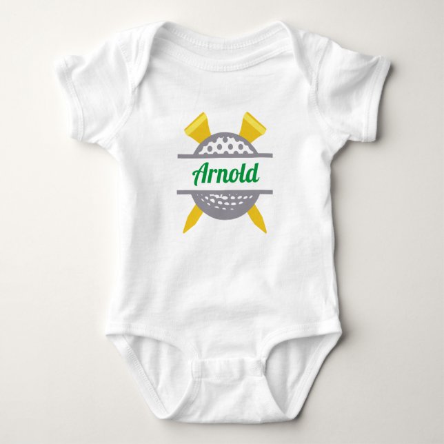 Golf Personalized Baby Bodysuit (Front)