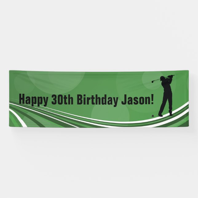 Golf Personalized Birthday Banner (Horizontal)