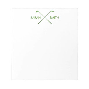 Golf Personalized Custom Name Green Notepad