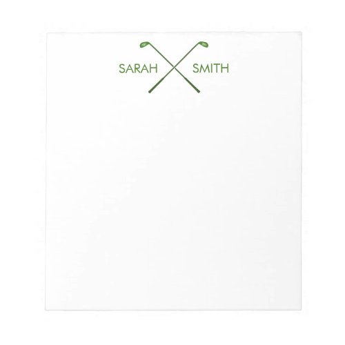 Golf Personalized Custom Name Green Notepad