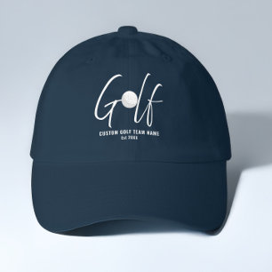 Golf Personalized Golfer Blue & White Dad Hat