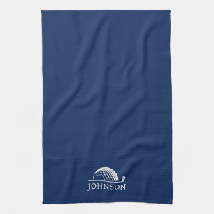 Golf Personalized Name Navy Blue Kitchen Towel