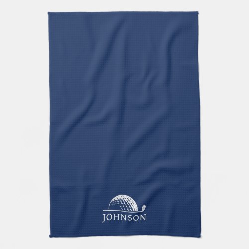Golf Personalized Name Navy Blue Kitchen Towel