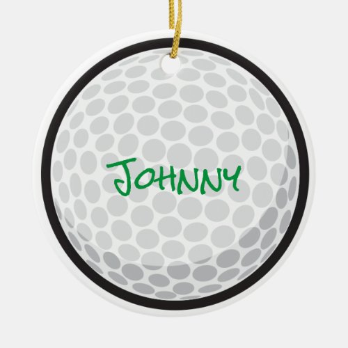 Golf Personalized Name Team Year White Ceramic Ornament