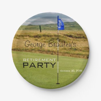 Golf Personalized Retirement Party Paper Plate by PBsecretgarden at Zazzle