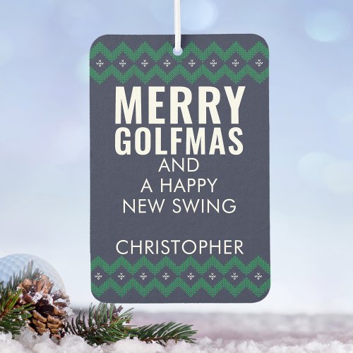 Golf Photo Christmas Golfmas Pine Air Freshener