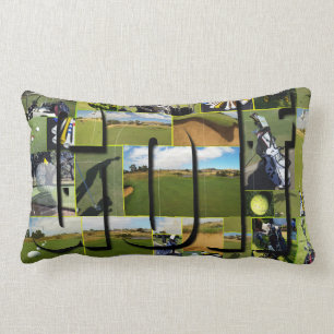 Golf Photo Collage And Logo, Lumbar Pillow