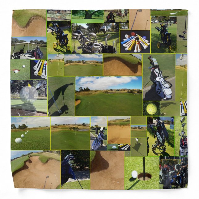 Golf Photo Collage,  Bandana (Front)