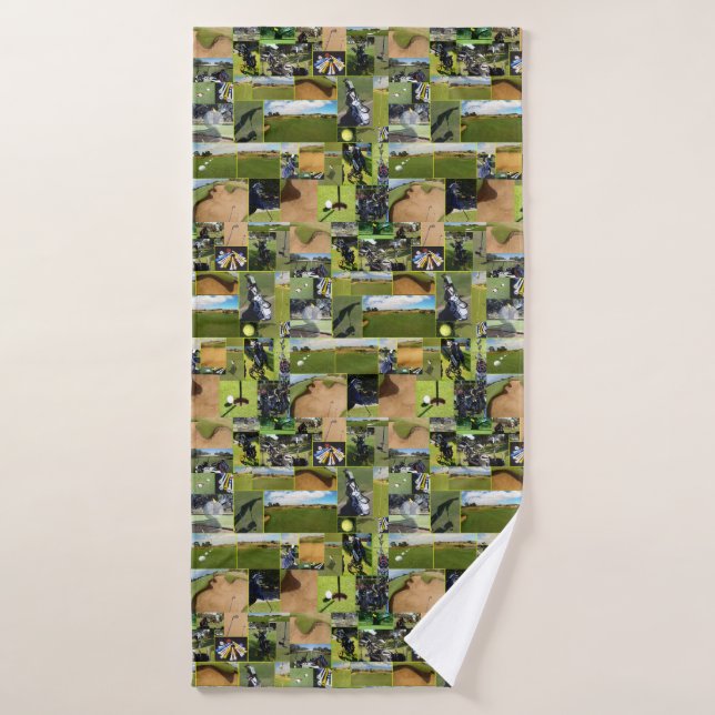 Golf Photo Collage, Bath Towel (Bath Towel)