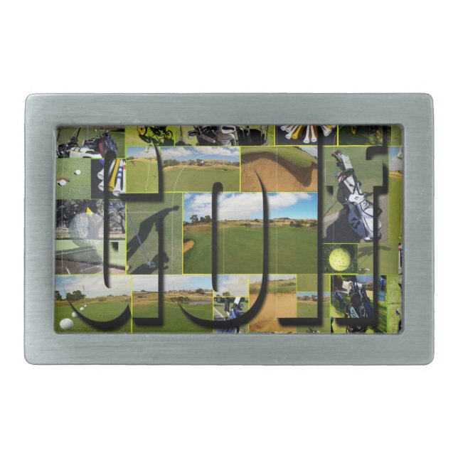 Golf Photo Collage, Belt Buckle (Front)