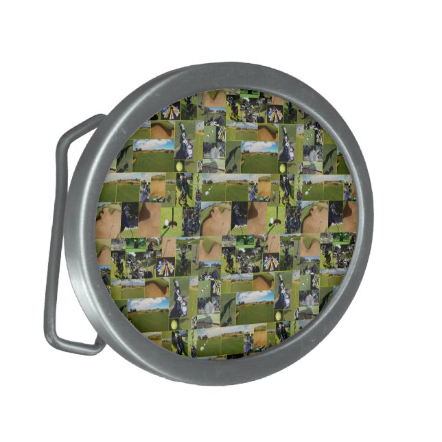 Golf Photo Collage, Belt Buckle (Front Left)
