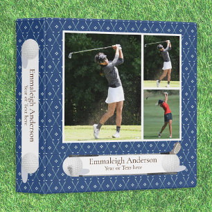 Golf Photo Collage Navy Blue Binder