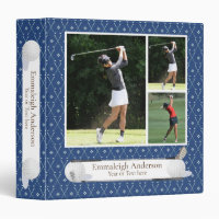 Golf Photo Collage Navy Blue Binder