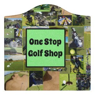 Golf Photo Collage Shop Design, Door Sign
