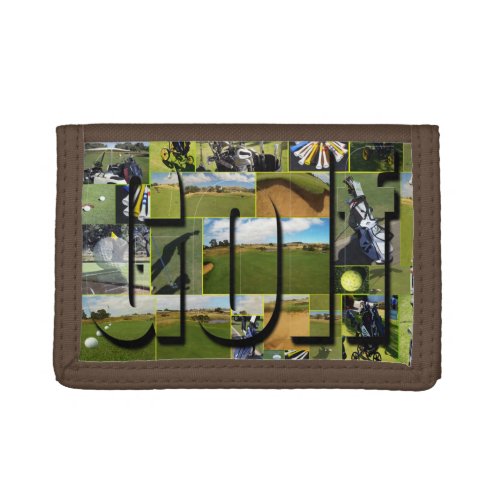 Golf Photo Collage Trifold Wallet
